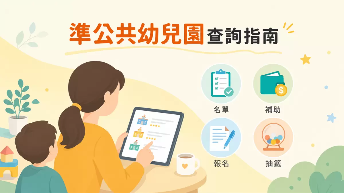 新竹準公共化幼兒園怎麼查?名單、補助與報名抽籤一次看懂 準公共幼兒園官方名單查詢流程示意